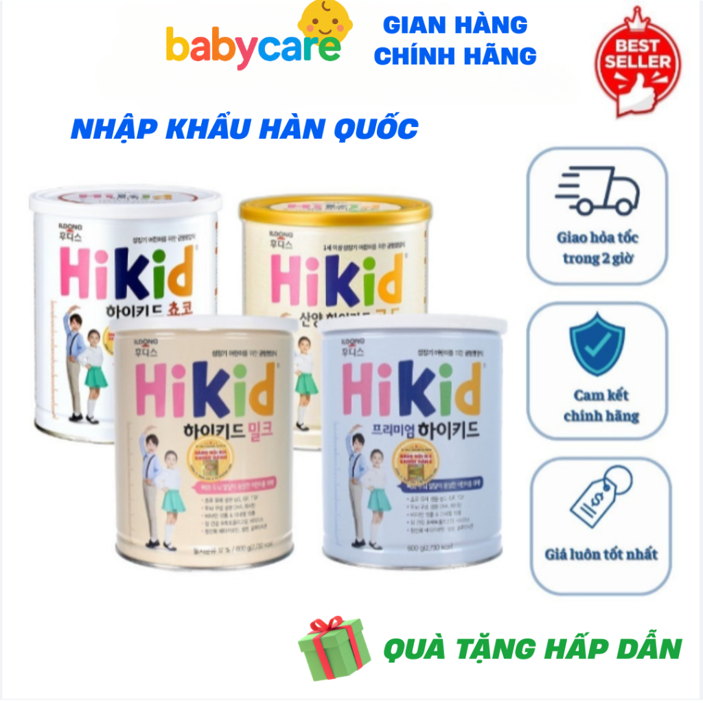 Sữa Hikid Dê, Hikid Bò, Vani, Premium, Socola Hàn Quốc | Giúp Bé Tăng Chiều Cao, Tiêu Hóa Khỏe, Phát