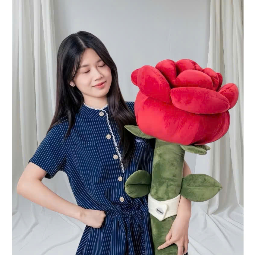 [Quà tặng hottrend] Gấu bông hoa hồng 80cm dễ thương cho bạn gái, Hoa hồng bông cao cấp đủ size