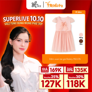 [VÕ HÀ LINH x RABITY] Đầm thun phối voan ngắn tay đính nơ bé gái Rabity 950.076