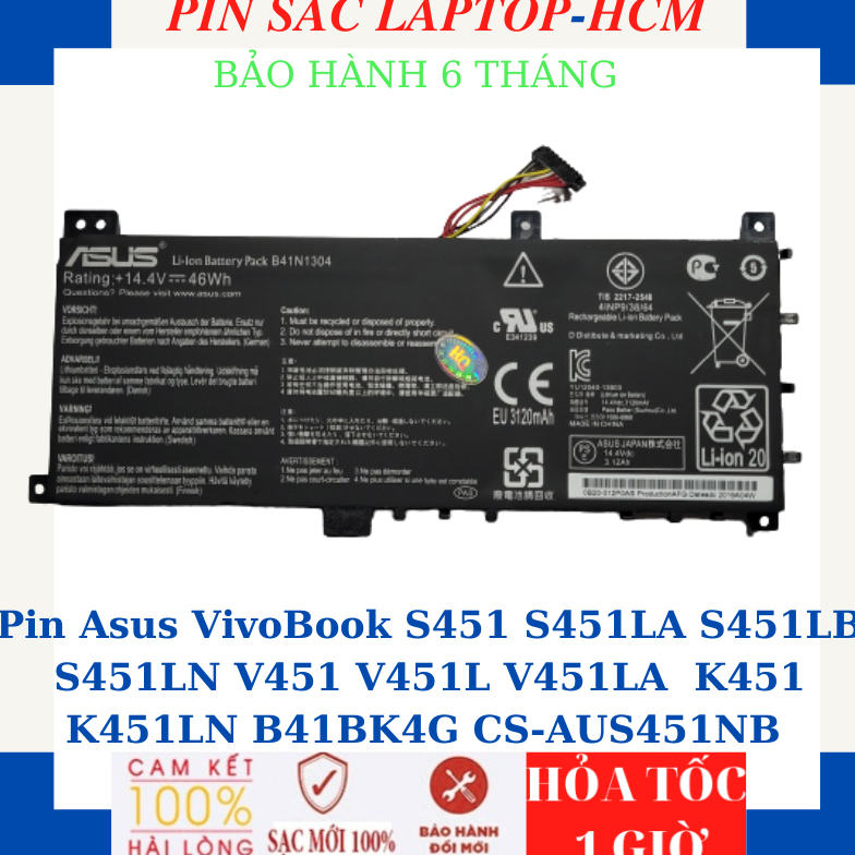 Pin Asus VivoBook K451 K451LN S451 S451LA S451LB S451LN V451 V451L V451LA K451LA K451LB B41BK4G CS-A