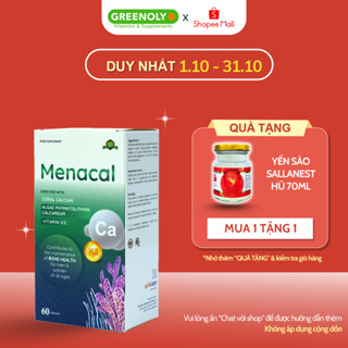 Viên uống Canxi EU tảo biển Aplicaps Menacal bổ sung Canxi, vitamin K2 và D3 hộp 60 viên