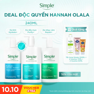   Live Hannah   -  MỚI  Sữa Rửa Mặt Simple giảm mụn phục hồi căng mướt sau lần đầu sử dụng 
