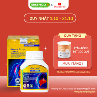 Viên Uống Thải Độc Gan Vitatree Super Liver Detox thanh lọc thải độc bổ gan và làm mát gan hộp nhập khẩu Úc