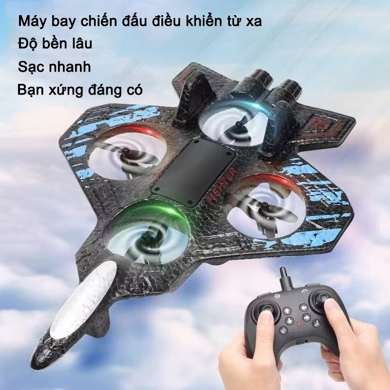 Máy bay điều khiển từ xa mới xuyên biên giới, máy bay xốp nhào lộn trên không cảm ứng trọng lực, đèn chói, máy bay không