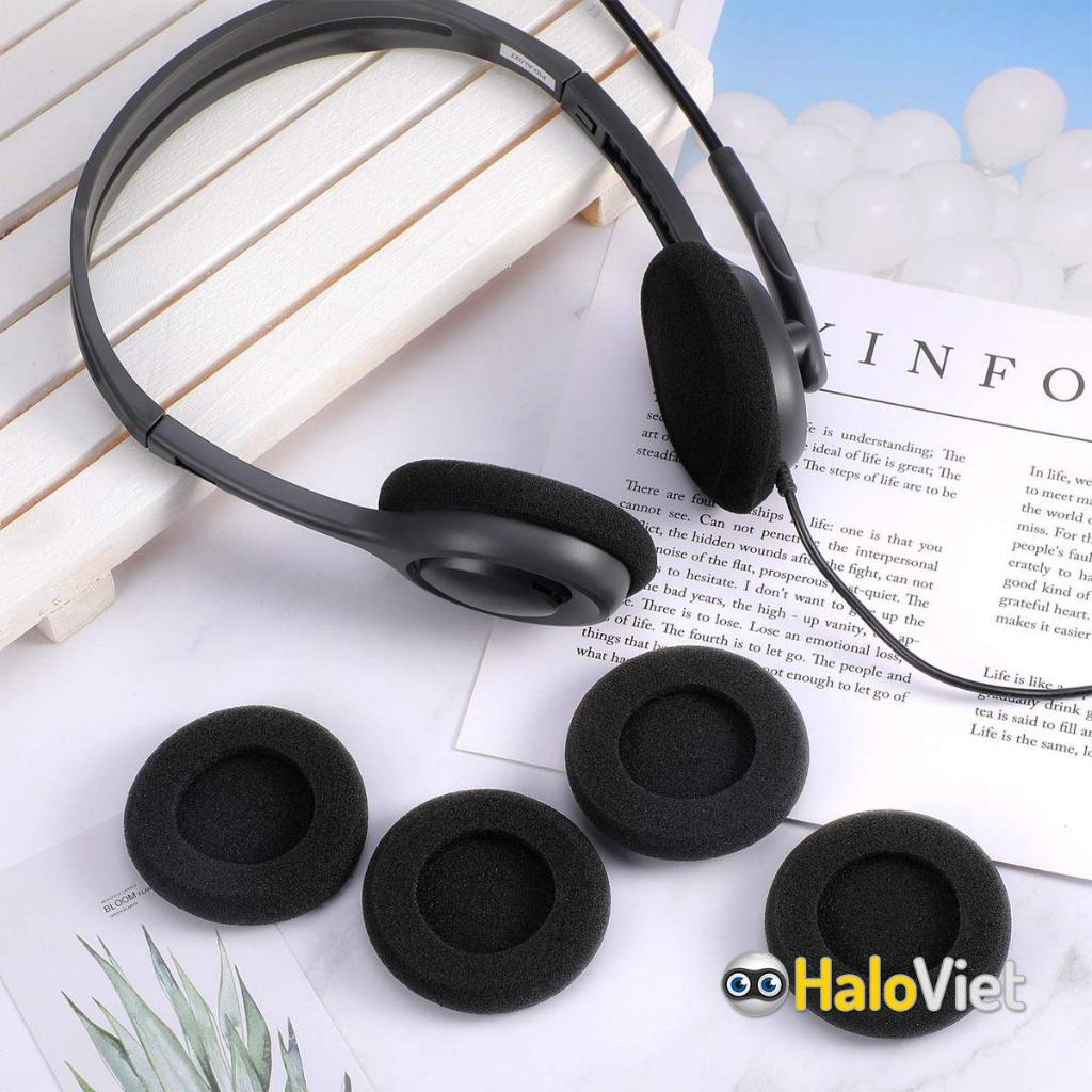 Cặp mút bông 45mm / 50mm / 55mm / 60mm+ bọc đệm cho tai nghe chụp tai / trùm đầu / Headphone / Over Ear - Hàng Nhập Khẩu