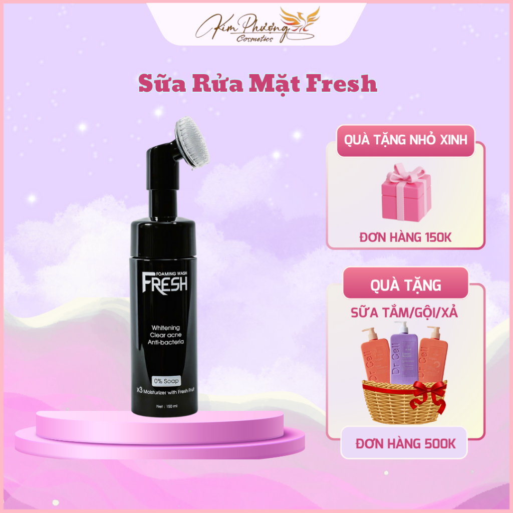 [TẶNG TONER BHA] Sữa Rửa Mặt Fresh Dr Cell 150ml làm sạch da ngăn ngừa mụn sáng mịn da
