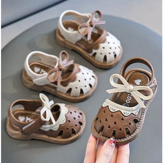 MON2 GIÀY SANDAL NƠ TẬP ĐI ĐẾ CAO SU DẺO CHO BÉ