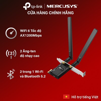 Card WiFi TP-Link Archer TX20E PCIe, Hỗ Trợ WiFi 6 AX1800 & Bluetooth 5.2