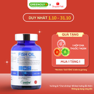Viên Uống Dầu Cá CareLine Bổ Sung Dầu Cá Tự Nhiên, DHA, Cải Thiện Trí Nhớ, Sáng Mắt Fish Oil 1000mg 100 Viên