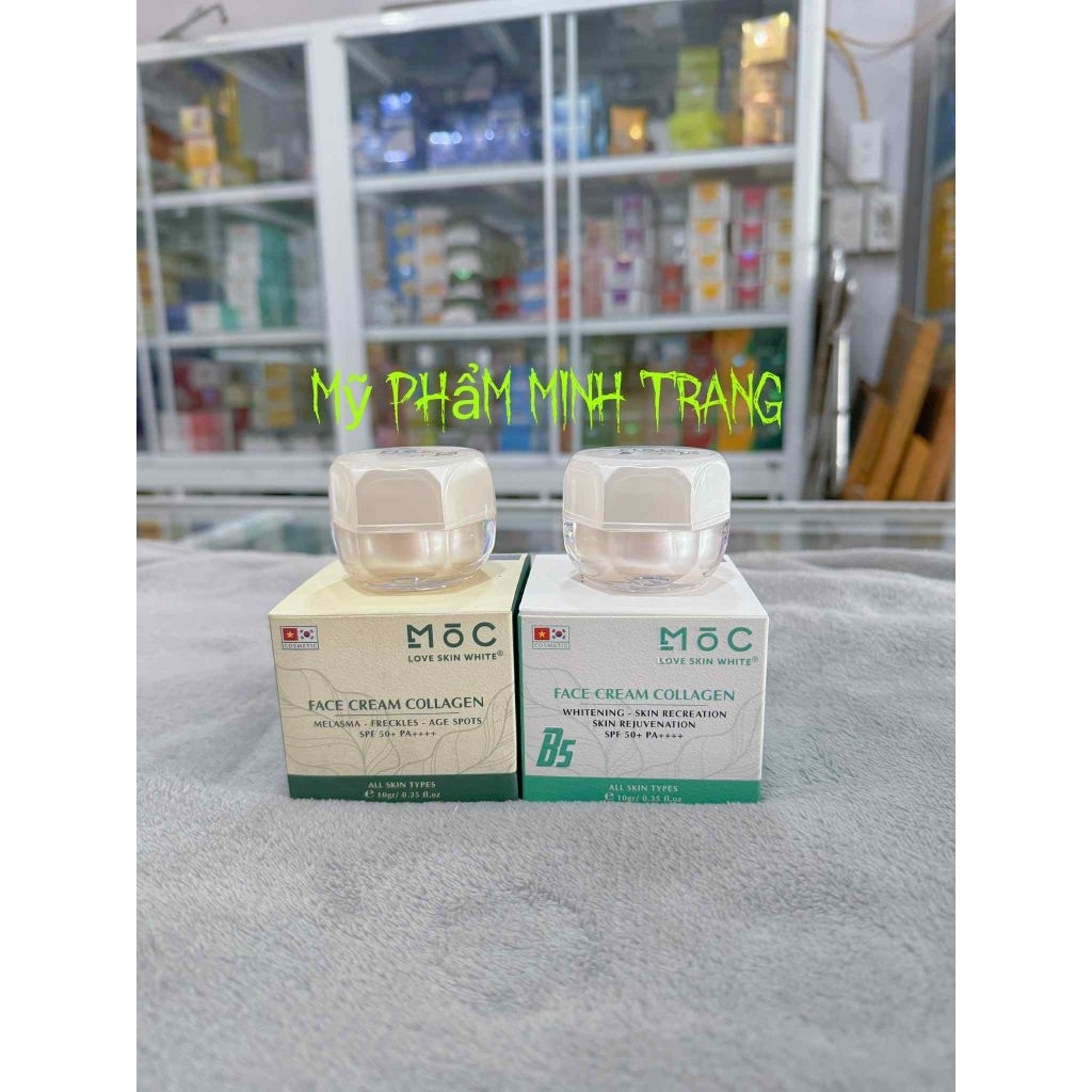 Kem MỘC 10g Love Skin White- Face Cream Collagen ( Nám + Dưỡng Trắng Trẻ Hoá Da )