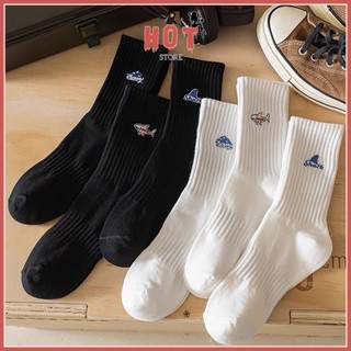 Set 3 đôi tất cổ cao unisex cá mập dễ thương – Tất cotton mềm mại thoáng khí - Hot store