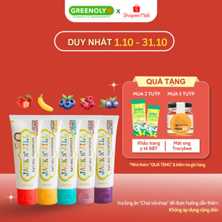 Kem đánh răng cho bé hữu cơ Jack N' Jill Úc Organic chính hãng, cho bé trên 6 tháng, có thể nuốt