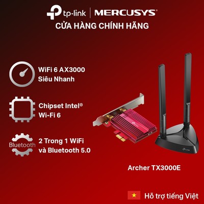 Bộ Adapter Không Dây TP-Link Archer TX3000E, Wi-Fi 6 AX3000 & Bluetooth 5