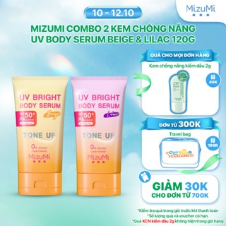 MizuMi Combo 2 Kem Chống Nắng UV Bright Body Serum Beige Lilac 120 g