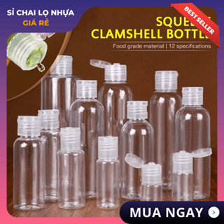  Chai Nhựa PET Trong Suốt Nắp Bật 5ml - 300ml Dùng Chiết Mỹ Phẩm Đựng Dung Dịch Du Lịch 