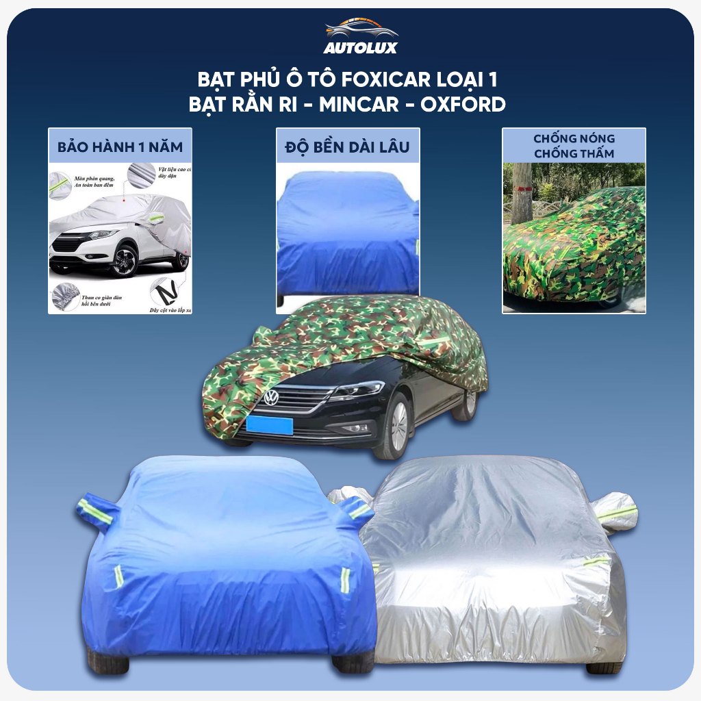 Bạt Phủ Ô Tô Oxford 3 Lớp & Bạt Xanh Polyester 210D Siêu Bền Chống Nắng, Chống Nước – AUTOLUX