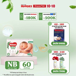 [KOL LIVE] Tã Dán Huggies Platinum Nature Made Size NB60/S82/M64/L54/XL44/XL36
