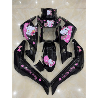  Bộ nhựa 8 món kèm tem hello kitty,tem số 7 candy,tem hổ,... dán xe điện Xmen   tặng kèm 4 ốc gắn mặt nạ nhỏ y 