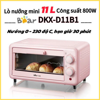 Lò nướng mini Bear DKX-D11B1 dung tích 11L công suất 800W điều chỉnh giờ và nhiệt độ BH 12 tháng
