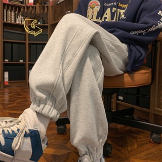 Quần Ống Rộng Dáng Suông Unisex Hai Sọc Kẻ Quần Jogger Thể Thao Nam Nữ Vải Nỉ Cotton dày Hotrend Phong Cách Hàn Quốc