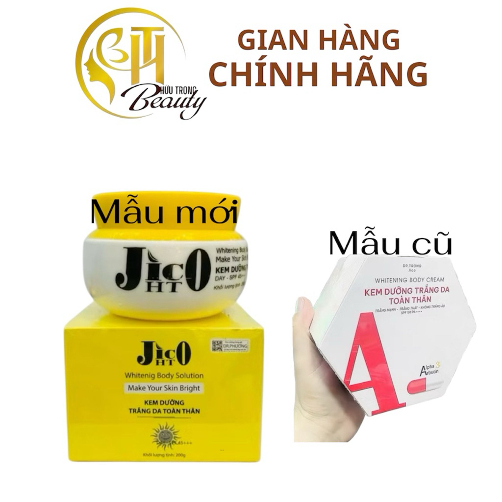 Kem dưỡng trắng da toàn thân jico Alpha Arbutin hủ 250g có t.ặng kèm ố.ng k.ích trắng da body THT83