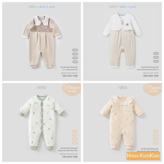  Bộ  body dài tay Nous mềm êm thu đông cho bé từ  NB đến 6-9m 