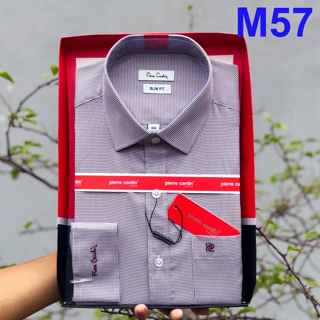 Áo Sơ Mi Nam, Sơ Mi Tím Họa Tiết Dài Tay, Sơ Mi Nam Mẫu Hàn Quốc M57