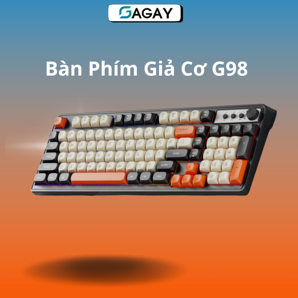Bàn phím G98 giả cơ led RGB – kiểu dáng gaming, phím nhạy, giá rẻ chất lượng cao