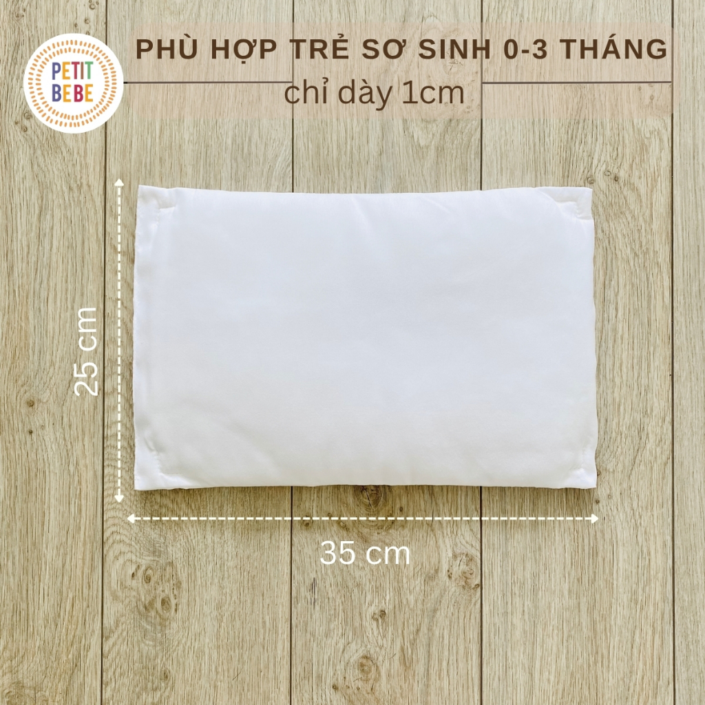 Ruột gối mỏng lót đầu bé sơ sinh Petit Bebe muslin thấm hút thoáng khí