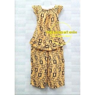 Đồ bộ lụa hàn thổ cẩm kiểu babydoll xinh xắn