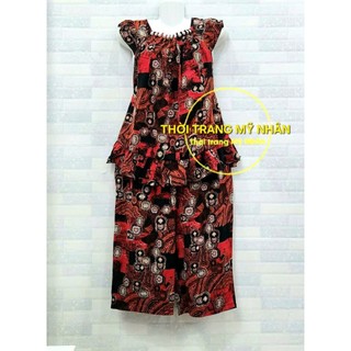 Đồ bộ lụa hàn thổ cẩm kiểu babydoll xinh xắn