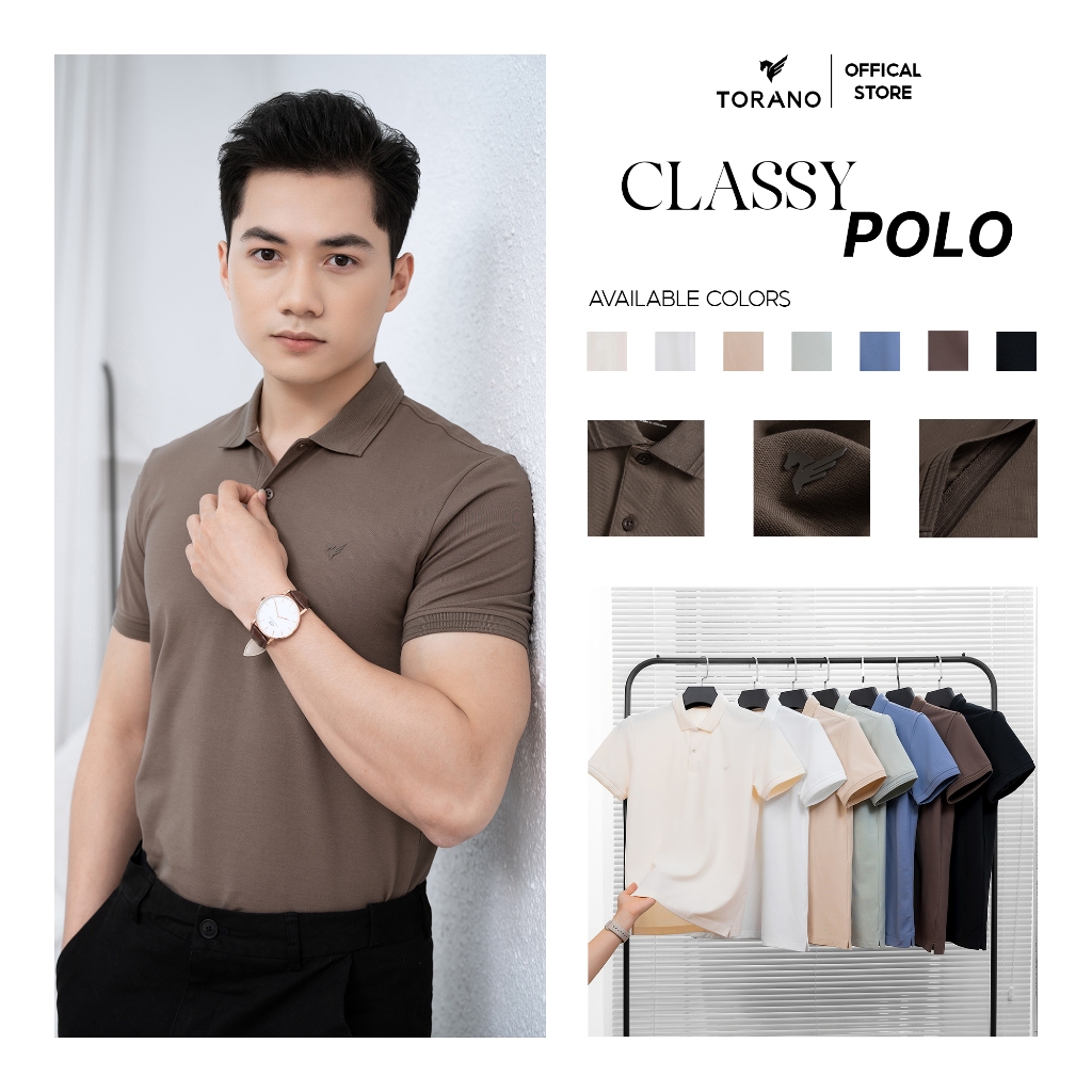 Áo Polo Nam TORANO thoáng khí thoải mái vải cotton trơn BASIC Nam Tính, Sang Trọng, Thanh Lịch ESTP038 | BigBuy360 - bigbuy360.vn