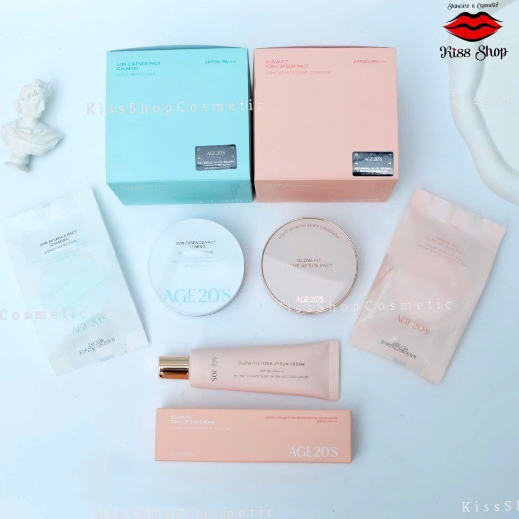 (Chính hãng)Kem chống nắng dạng cushion AGE 20’s Cooling & Tone Up Makeup Base Primer-Kissshop Cosme