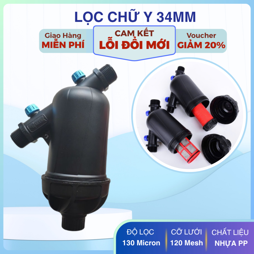 Lọc đĩa phi 34mm lọc nước đầu nguồn, Lọc nước tưới cây, lọc cặn, rác cho hệ thống tưới