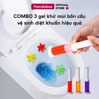 COMBO 3 Gel Khử Mùi Diệt Khuẩn Bồn Cầu Handobox Gel Thơm Nhà Vệ Sinh Bông Hoa Khử Trùng Làm Sạch