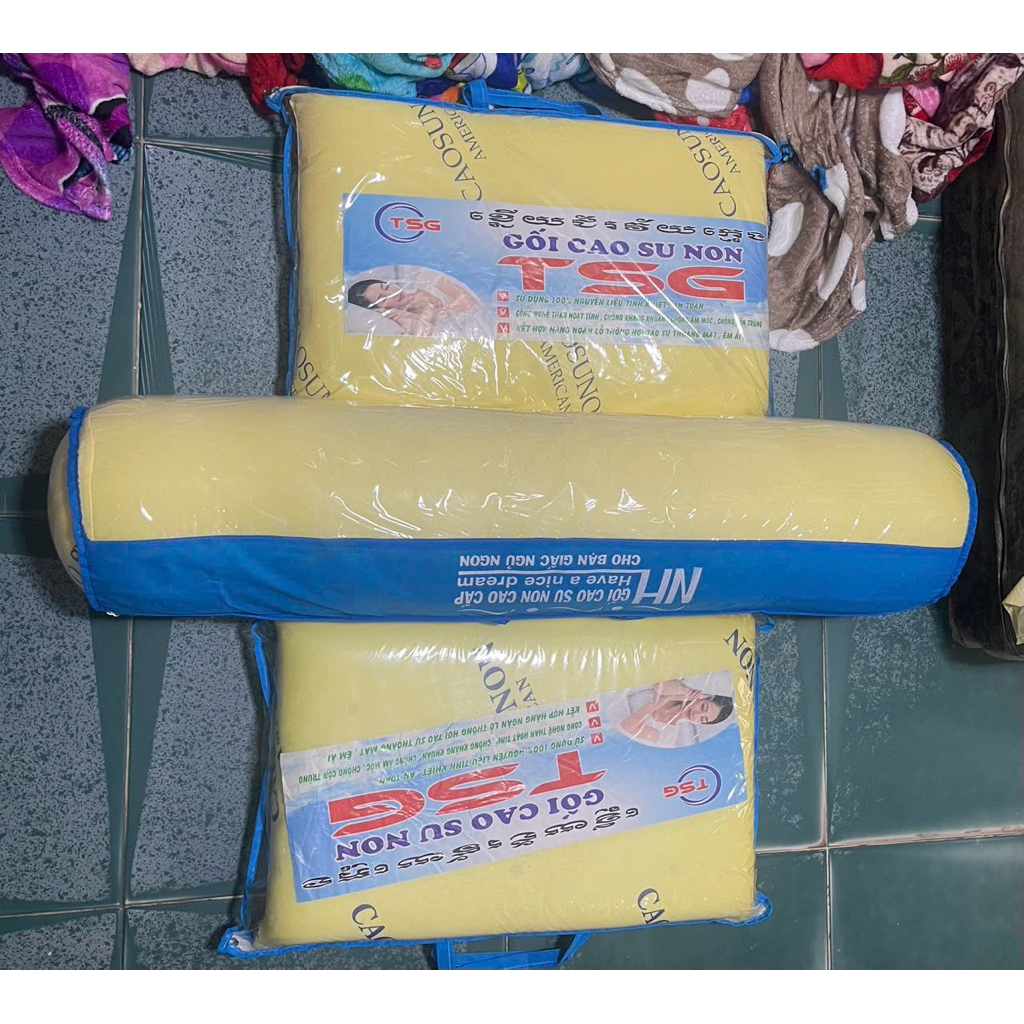 Gối cao su non cao cấp ( nằm 40 x 60 và 50 x 70 ; ôm 35 x 100 )