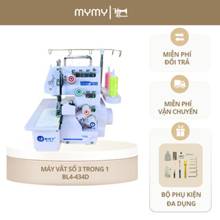  Máy Vắt Sổ Mini Đa Năng Vắt Sổ Cuốn Bèo Vắt Chập 4 Sợi Overlock Sewing Machine BL4-434D 