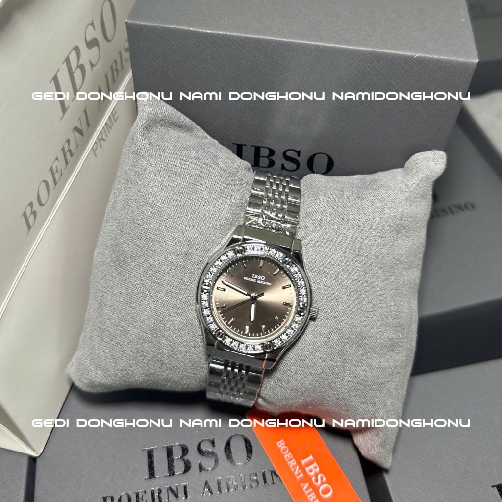 Đồng Hồ Nữ IBSO Chính Hãng Dây Thép Mặt Tròn, Đồng Hồ Thời Trang Size 32mm I12 Chống Nước Fullbox Làm Quà Bảo Hành 12T