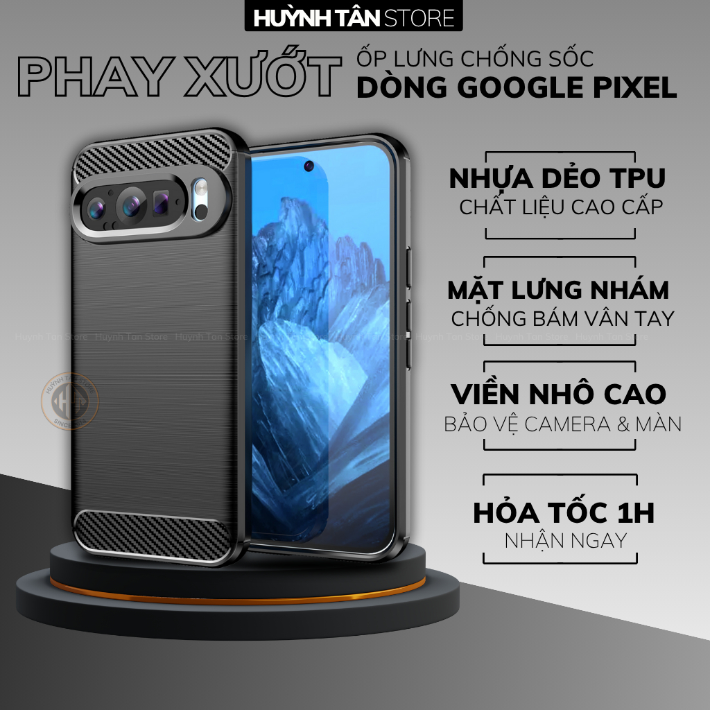 Ốp lưng điện thoại google pixel 9a 9 pro xl 8 pro 8a 4 cao su chống sốc phay xướt viền bảo vệ camera