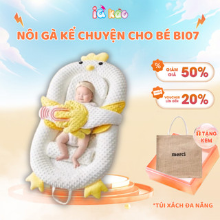  Nôi Vải Ngủ Chung Giường Cho Bé IQKAO BI07 Nôi Kể Chuyện Vỗ Bé Đệm 3D Cao Cấp Gấp Gọn Tiện Lợi Kèm Gối Chặn 