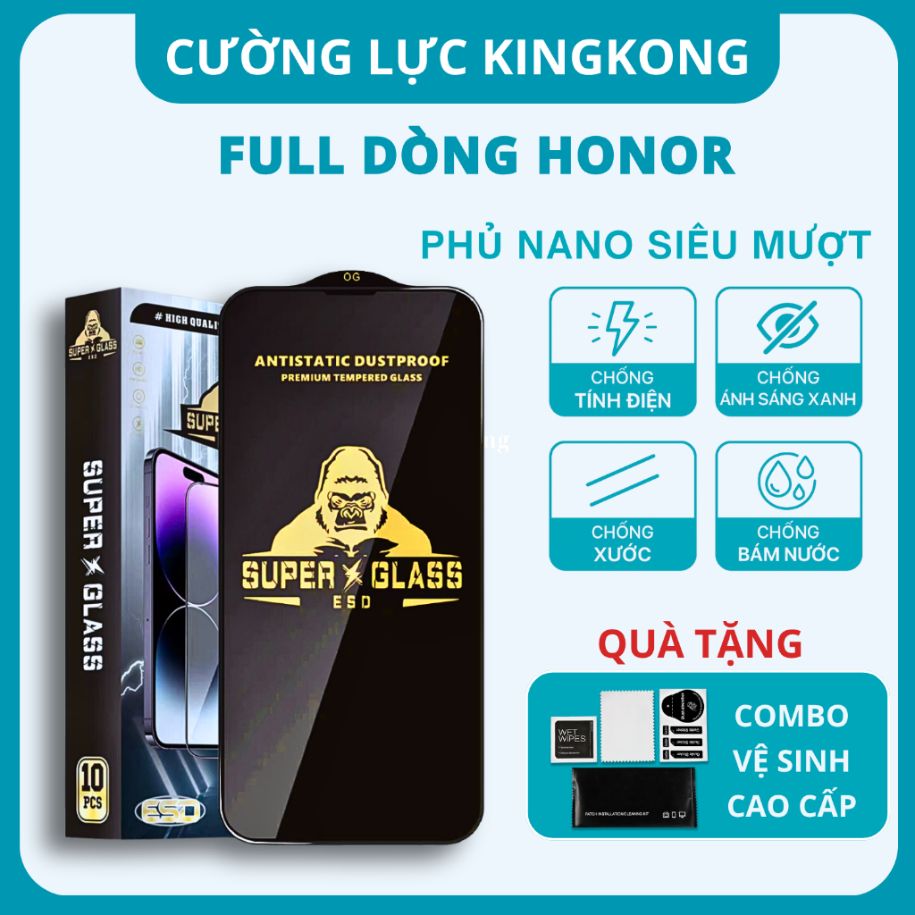 Kính cường lực HONOR X5B PLUS/ X6C/ X7A/X7B/X7C/ X8A/ X8B/ X8C/ X9C SMART 400 LITE |Kingkong full màn |Miếng dàn màn