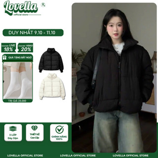 Áo Khoác Phao Thu Đông LOVELLA Dáng Boxy Unisex, Dày Dặn Giữ Ấm, Chống Gió, Phong Cách Hàn Quốc
