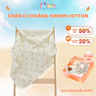 Chăn Ủ Choàng Cho Bé Himom, Chăn Quấn Cotton Xốp Nhẹ, Mềm Mại An Toàn, Họa Tiết Dễ Thương UC08 IQKAO