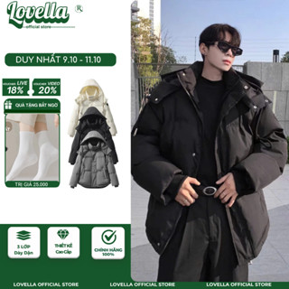 Áo Khoác Phao Béo Nam Nữ LOVELLA, Áo Phao Đại Hàn Có Mũ Phong Cách Hàn Quốc Chất Phao 3 Lớp Dày Dặn- AP19