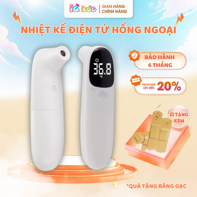 Nhiệt Kế Hồng Ngoại Điện Tử Đo Trán Cho Bé IQKAO - Đo Nhiệt Độ Cơ Thể,Thông Minh, Đa Năng, Tặng Kèm Pin - BH 6 THÁNG