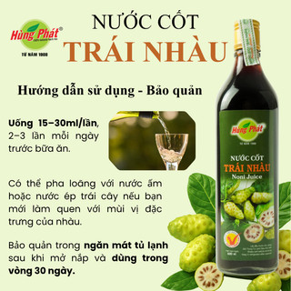 Nước Cốt Trái Nhàu Hùng Phát - NCTN - Chai 600ml - Đạt chuẩn ISO HACCP