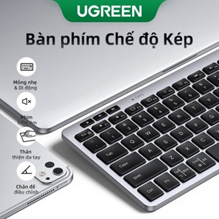  Bàn phím không dây di động màu đen UGREEN Slim Bluetooth 5.3 + 2.4G Bàn phím nhấp chuột im lặng 