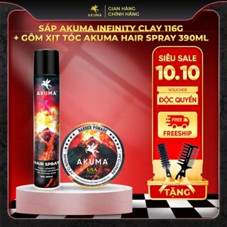 [COMBO] Sáp Vuốt Tóc, Gôm Xịt Tóc, Xịt Tạo Phồng Tóc AKUMA Hàng Chính Hãng (Tặng 2 Lược Vuốt Sáp Khi Mua Combo 2 Món)