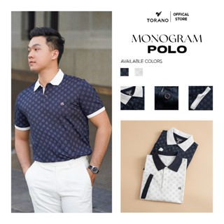 Áo polo nam TORANO MONOGRAM POLO in tràn họa tiết, chất thoáng khí, thoải mái, thanh lịch, sang trọng GSTP051