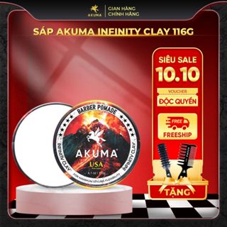 Sáp Vuốt Tóc AKUMA INFINITY CLAY Hàng Chính Hãng, Độ Bóng Mờ Tự Nhiên Akuma